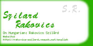 szilard rakovics business card